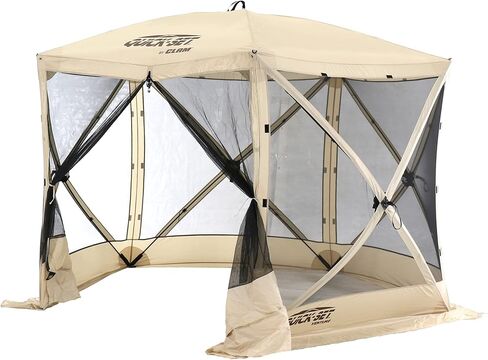 CLAM Pop Up Screen Tent, Outdoor Camping Gazebo Canopy, Venture, 9' x 9', Tan in Saudi Arabia