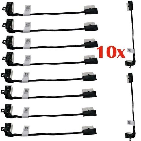 10x كابل موصل مقبس طاقة أسود 19 فولت تيار مستمر لجهاز Dell Inspiron 3405/3501/3505/3593/5593 & Latitude 5593/5594 - متوافق مع P/N 04VP7C 4VP7C in Kuwait