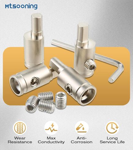 Mtsooning 4 Gauge to 4 Gauge Audio Amplifier Power/Ground Wire Reducer Kit - 4PCS Nickel Plated Brass Offset Connectors + Dual Wall Heat Shrink Tubing for Car/Camper/RV Audio System in Saudi Arabia