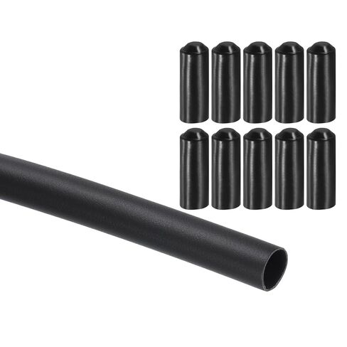uxcell 32.81 ft 2:1 Ratio Heat Shrink Tubing, 0.24" ID Wire Heat Shrink Tube with End Cap, Waterproof Tubing Adhesive Shrinkable Wire Wrap Tube for Cable Sealing, Black in Saudi Arabia