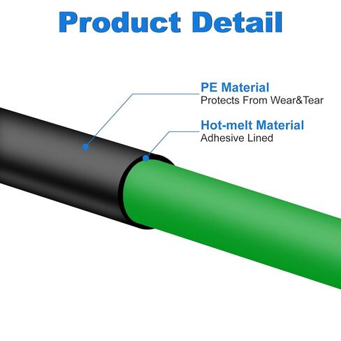 uxcell 32.81 ft 2:1 Ratio Heat Shrink Tubing, 0.24" ID Wire Heat Shrink Tube with End Cap, Waterproof Tubing Adhesive Shrinkable Wire Wrap Tube for Cable Sealing, Black in Saudi Arabia