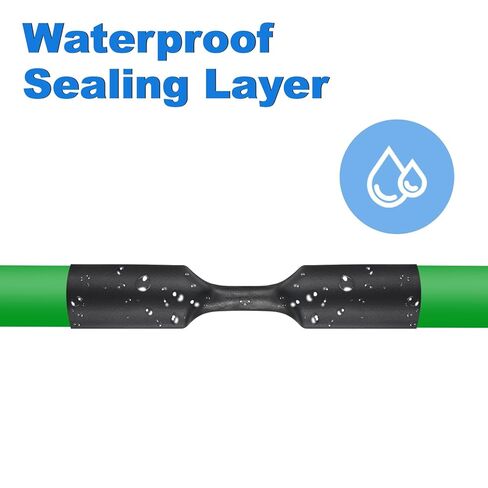 uxcell 32.81 ft 2:1 Ratio Heat Shrink Tubing, 0.24" ID Wire Heat Shrink Tube with End Cap, Waterproof Tubing Adhesive Shrinkable Wire Wrap Tube for Cable Sealing, Black in Saudi Arabia