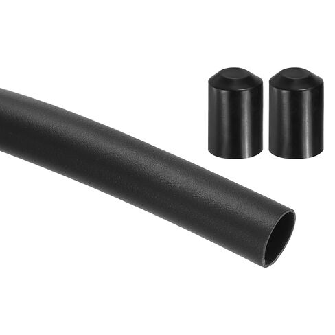 uxcell 3.28 ft 2:1 Ratio Heat Shrink Tubing, 1.97" ID Wire Heat Shrink Tube with End Cap, Waterproof Tubing Adhesive Shrinkable Wire Wrap Tube for Cable Sealing, Black in Saudi Arabia