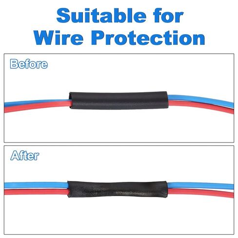 uxcell 3.28 ft 2:1 Ratio Heat Shrink Tubing, 1.97" ID Wire Heat Shrink Tube with End Cap, Waterproof Tubing Adhesive Shrinkable Wire Wrap Tube for Cable Sealing, Black in Saudi Arabia