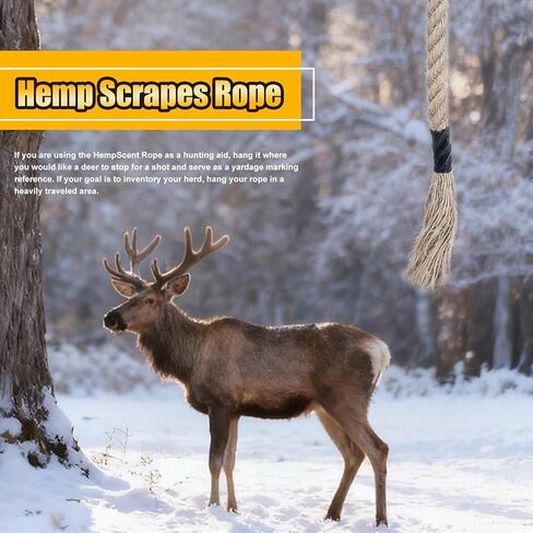 Deer Scrape Rope 30 Inch Hemp with 10ft Pre-Attached Ropes, High-Absorbency Long-Lasting Hunting Gear Accessories for Hunter Gifts in Kuwait