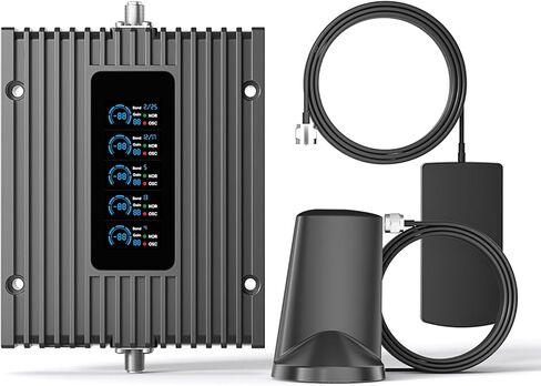 Cell Phone Booster for Car, SUV, Van,|LCD Display Vehicle Cell Phone Signal Booster,Boost 5G & 4G LTE for All U.S. Carriers -Verizon, AT&T, T-Mobile & More,FCC Approved in Kuwait