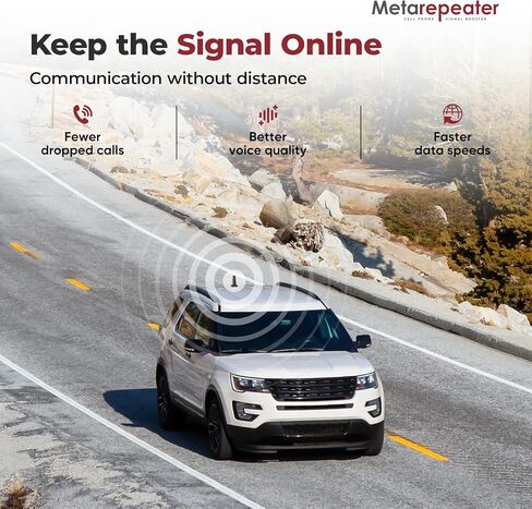 Cell Phone Booster for Car, SUV, Van,|LCD Display Vehicle Cell Phone Signal Booster,Boost 5G & 4G LTE for All U.S. Carriers -Verizon, AT&T, T-Mobile & More,FCC Approved in Kuwait