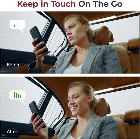 Cell Phone Booster for Car, SUV, Van,|LCD Display Vehicle Cell Phone Signal Booster,Boost 5G & 4G LTE for All U.S. Carriers -Verizon, AT&T, T-Mobile & More,FCC Approved in Kuwait