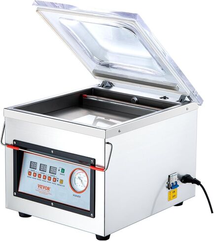 VEVOR Chamber Vacuum Sealer، قوة الختم 320W، آلة تعبئة الفراغ للأطعمة الرطبة واللحوم والمخللات وأكثر من ذلك، حجم صغير بطول إغلاق 12.6 بوصة، مطبق في المطبخ المنزلي والاستخدام التجاري in Saudi Arabia