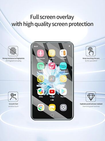 واقي شاشة لشاشة AHENOD G16 مقاس 4.02 بوصة IPS HD تعمل باللمس مشغل MP3 MP4، طبقة مقاومة للخدش عالية الدقة، شفافة عالية الدقة، خالية من الفقاعات مع مجموعة تركيب سهلة، 3 عبوات. in Saudi Arabia