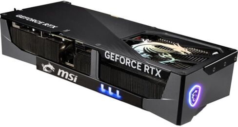 بطاقة رسومات msi GeForce RTX 5090 Gaming Trio OC Triple Fan، 32 جيجا GDDR7، 3352 AI Tops، DLSS 4، إنشاء محتوى AI، استدلال LLM محلي، 28 جيجابت في الثانية، 512 بت، DP 2.1b x3، HDMI 2.1b، مع حامل GPU in Kuwait