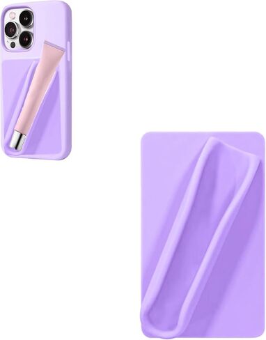 Rookii Lipstick Holder Phone Case,Silicone Lipgloss Holder, Adhesive Lip Gloss Balm Card Holder for iPhone and Android(white) in Kuwait