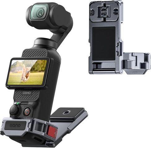حامل تثبيت مغناطيسي من llano متوافق مع DJI Osmo Pocket 3، جيب ألومنيوم 3 ملحقات محول مشبك مع مغناطيس قوي، زاوية قابلة للتعديل 180 درجة، حذاء بارد وخيط 1/4 بوصة لسطح المكتب in Kuwait