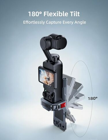 حامل تثبيت مغناطيسي من llano متوافق مع DJI Osmo Pocket 3، جيب ألومنيوم 3 ملحقات محول مشبك مع مغناطيس قوي، زاوية قابلة للتعديل 180 درجة، حذاء بارد وخيط 1/4 بوصة لسطح المكتب in Kuwait