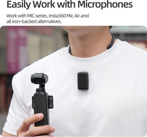 حزام رقبة مغناطيسي لـ DJI Osmo Nano/لـ Insta360 GO 3/3S، لـ DJI Mic 3 2 1 قلادة مغناطيسية مع حزام للرقبة، حامل للرقبة POV/Vlog Selfie Free Hands in Kuwait