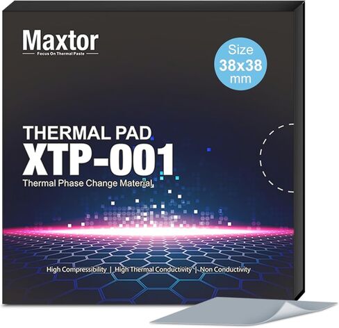 وسادة حرارية لوحدة المعالجة المركزية Maxtor XTP-001(25x25x0.25 مم) متغيرة الطور، مادة تغيير الطور عالية الأداء 22.5 وات/mK لوحدة المعالجة المركزية GPU PS5 Steam Deck SSD للكمبيوتر المحمول in Kuwait