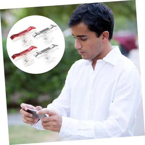 مشغلات التحكم في ألعاب الهاتف المحمول للهواتف الذكية، زوجان من أزرار إطلاق النار المعدنية، مفتاح تصويب النار، ملحقات الألعاب المتوافقة باللونين الأحمر والفضي in Kuwait