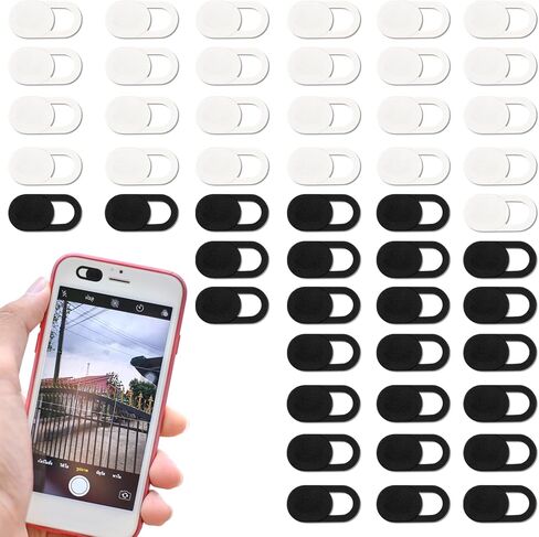 50 PCS Webcam Cover Slide, 0.023 Inch Ultra-Thin Universal Web Camera Cover for Laptop, Computer, Phone–Secure Privacy with Smooth-Sliding Camera Cover(Black) in Saudi Arabia