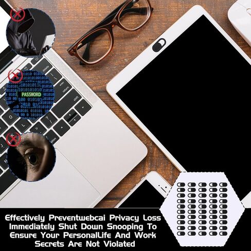50 PCS Webcam Cover Slide, 0.023 Inch Ultra-Thin Universal Web Camera Cover for Laptop, Computer, Phone–Secure Privacy with Smooth-Sliding Camera Cover(Black) in Saudi Arabia