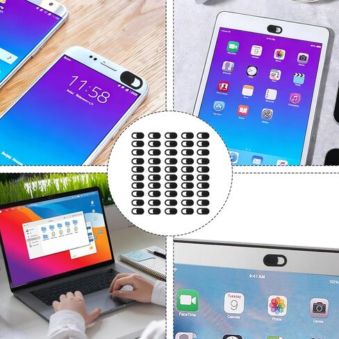 50 PCS Webcam Cover Slide, 0.023 Inch Ultra-Thin Universal Web Camera Cover for Laptop, Computer, Phone–Secure Privacy with Smooth-Sliding Camera Cover(Black) in Saudi Arabia