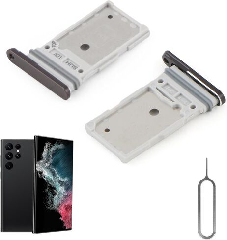2PCS SIM Card Tray for Samsung Galaxy S22 Ultra 5G SIM Card Slot Holder Replacement for Samsung S22 Ultra 5G SM-S908U S908U1 with Open Eject Pin in Kuwait