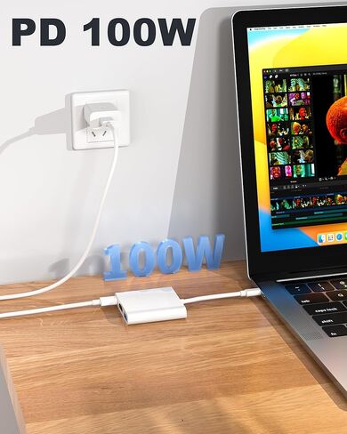 محول USB-C إلى HDMI مع مخرج 4K، يدعم USB 3.0 بسرعة 5 جيجابت في الثانية، بحد أقصى 100 وات PD، - متوافق مع iPhone 15/16/17، وMacBook Pro، وMacBook Air، وiPad Pro، وPixelbook، وXPS، وGalaxy، وSwitch والمزيد (4K@30 هرتز) in Kuwait