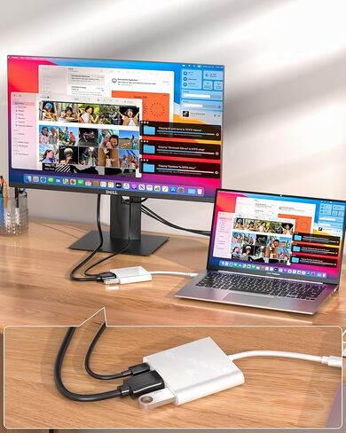 محول USB-C إلى HDMI مع مخرج 4K، يدعم USB 3.0 بسرعة 5 جيجابت في الثانية، بحد أقصى 100 وات PD، - متوافق مع iPhone 15/16/17، وMacBook Pro، وMacBook Air، وiPad Pro، وPixelbook، وXPS، وGalaxy، وSwitch والمزيد (4K@30 هرتز) in Kuwait
