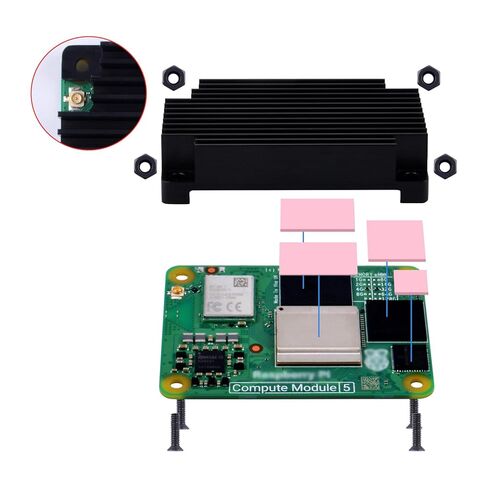 GeeekPi سبائك الألومنيوم CNC المبرد السلبي لوحدة حساب Raspberry Pi 5 in Saudi Arabia