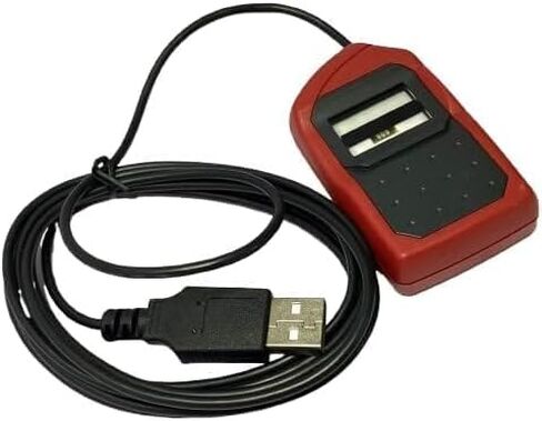 ماسح ضوئي USB لبصمات الأصابع البيومترية من Morpho MSO 1300 E3 مع خدمة RD، أحمر in Kuwait