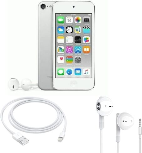Apple iPod Touch 16GB الجيل السادس مع حزمة الملحقات - فضي (مجدد) in Saudi Arabia