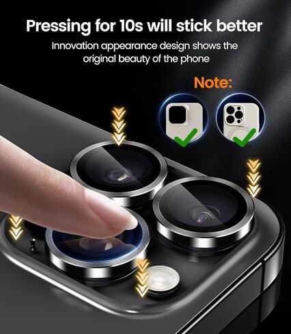 مجموعة من قطعتين من واقي عدسة الكاميرا المضادة للانعكاس لهاتف iPhone 15 Pro/15 Pro Max من iGluz - زجاج مقسى رفيع للغاية مضاد للضباب، صينية تركيب بخطوة واحدة، امتصاص قوي، مقاوم للكسر والخدش بدرجة 9H، تيتانيوم أسود in Saudi Arabia
