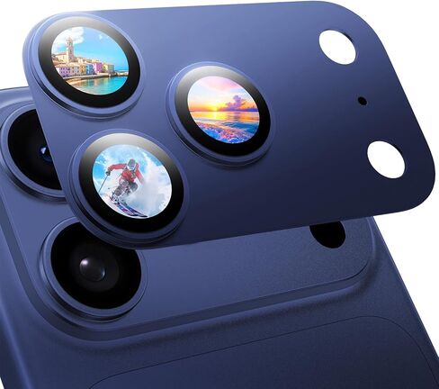 MAGIC JOHN 2 Pack Camera Lens Protector for iPhone 17 Pro Max, Full Coverage, Metal Aluminum Alloy Camera Lens Film, HD Clear, Scratch Resistant, Case-Friendly, Blue in Saudi Arabia