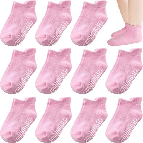 Baby Toddler Non-slip Socks Boys Girls Cotton Socks with Grips Multiple Pack Cute Ankle Cartoon Sock 6M-7Years in Saudi Arabia