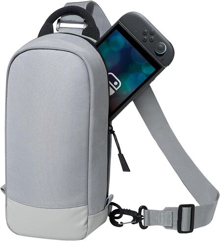 حقيبة JETech Sling Crossbody لجهاز Nintendo Switch 2/Switch OLED/Switch Console، حقيبة كتف مع 8 فتحات لبطاقات الألعاب، سعة كبيرة للملحقات والشاحن، مثالية للاستخدام اليومي والسفر، أسود in Saudi Arabia
