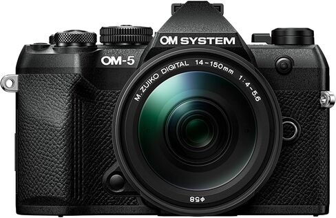 OM System OM-5 Mark II Mirrorless Camera ، Black with M.Zuiko Digital Ed 14-150mm F/4-5.6 II in Saudi Arabia