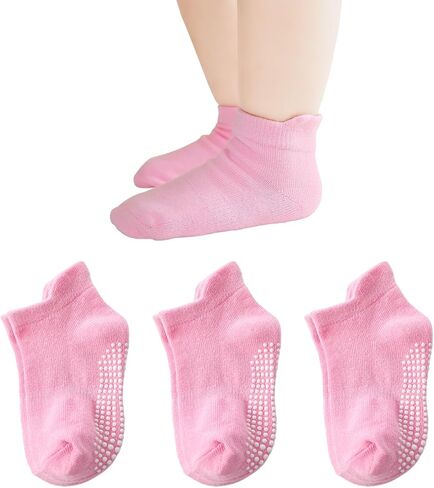 Baby Toddler Non-slip Socks Boys Girls Cotton Socks with Grips Multiple Pack Cute Ankle Cartoon Sock 6M-7Years in Saudi Arabia