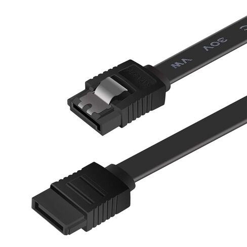 SATA Cable III, 6 Pack SATA Cable III 6Gbps Straight HDD SDD Data Cable with Locking Latch 18 Inch Compatible for SATA HDD, SSD, CD Driver, CD Writer - Black in Saudi Arabia