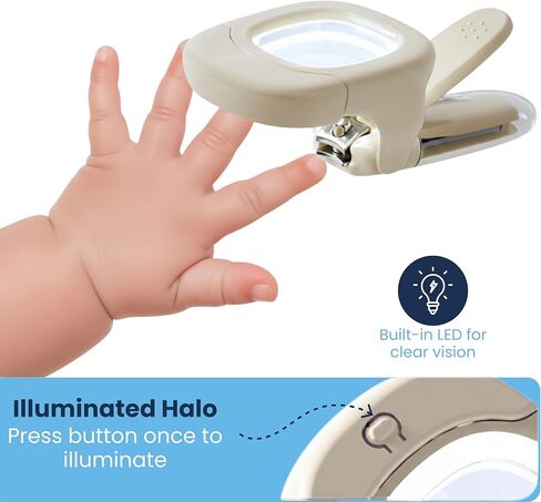 Baby Nail Clipper & File with LED Light, Fingernail Cutter with Catcher for Newborn, Infants & Toddlers- Magnifier for Ultra Visibility, Baby Essentials Nail Trimmer (White) in Saudi Arabia