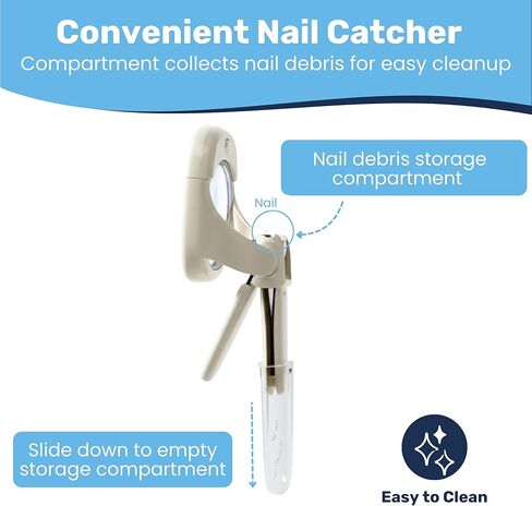 Baby Nail Clipper & File with LED Light, Fingernail Cutter with Catcher for Newborn, Infants & Toddlers- Magnifier for Ultra Visibility, Baby Essentials Nail Trimmer (White) in Saudi Arabia