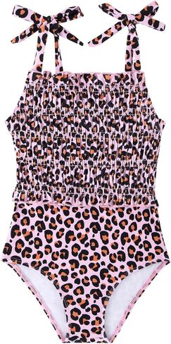 Toddler Girls Swimsuits Adjustable Straps One-Piece Swimwear Baby Girl Smocked Bathing Suits 2-6T in Saudi Arabia