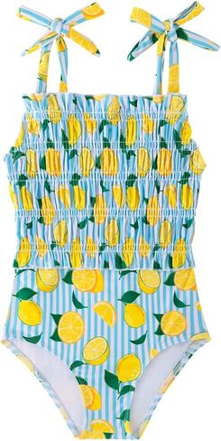 Toddler Girls Swimsuits Adjustable Straps One-Piece Swimwear Baby Girl Smocked Bathing Suits 2-6T in Saudi Arabia