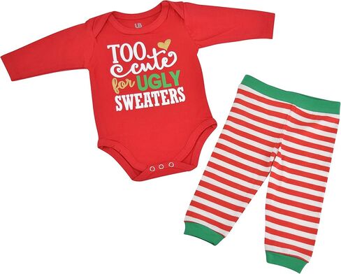 Baby Boys Girls 2pc Outfit Set Long Sleeve Bodysuit with Pants in Saudi Arabia