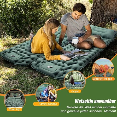 Camping Sleeping Pad, Extra Thick Ergonomic Camping Mattress with Built-in Pump, Lightweight and Compact for Backpacking, Hiking, Tent in Saudi Arabia