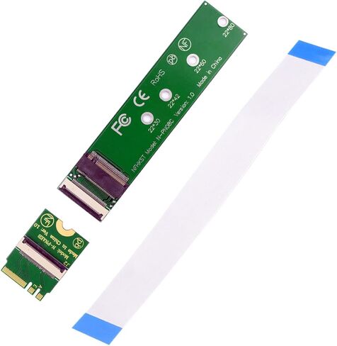 2230 A+E-Key Male to NVME M-Key Female Extension Flat Slim FPC Cable for Laptop Mainboard SSD 2280 in Saudi Arabia