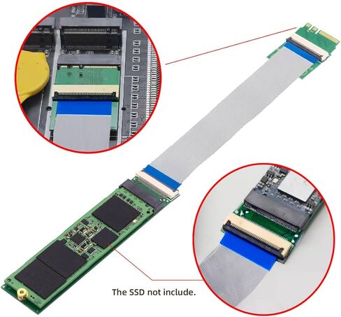 2230 A+E-Key Male to NVME M-Key Female Extension Flat Slim FPC Cable for Laptop Mainboard SSD 2280 in Saudi Arabia