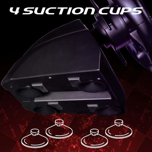 SUBSONIC - عجلة قيادة Superdrive 220 RS - عجلة سباق LED مزدوجة بعصا التحكم، دوران 180 درجة، مع دواسات ومبدلات مجداف. لجهاز سويتش 2 / سويتش، وبلاي ستيشن 4، والكمبيوتر الشخصي، وإكس بوكس ​​- أسود in Kuwait