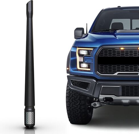 هوائي قصير من ألياف الكربون TEKK متوافق مع Ford / F150 / F250 / F350 / F450 / F550 / Bronco / 7.9 بوصة مطاط مرن ممتاز/مصمم لتعزيز استقبال إشارة راديو FM/AM in Kuwait