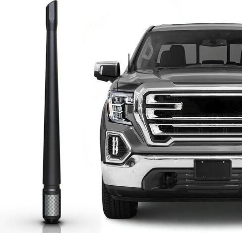 هوائي قصير من ألياف الكربون TEKK متوافق مع Ford / F150 / F250 / F350 / F450 / F550 / Bronco / 7.9 بوصة مطاط مرن ممتاز/مصمم لتعزيز استقبال إشارة راديو FM/AM in Kuwait