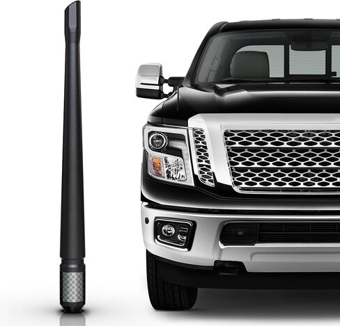 هوائي قصير من ألياف الكربون TEKK متوافق مع Ford / F150 / F250 / F350 / F450 / F550 / Bronco / 7.9 بوصة مطاط مرن ممتاز/مصمم لتعزيز استقبال إشارة راديو FM/AM in Kuwait