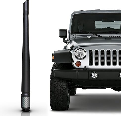 هوائي قصير من ألياف الكربون TEKK متوافق مع Ford / F150 / F250 / F350 / F450 / F550 / Bronco / 7.9 بوصة مطاط مرن ممتاز/مصمم لتعزيز استقبال إشارة راديو FM/AM in Kuwait